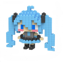 Конструктор 3D фігурка Міку Хатсуне Miku Hatsune вокалоїд міні блоки 400 деталей (SVS)