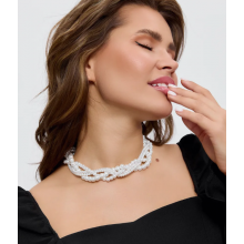 Кольє буси перлинне Fashion Jewerly багатошарове штучні перли ошатне намисто біжутерія білий колір (SVS) Кольє буси перлинне Fashion Jewerly багатошарове штучні перли ошатне намисто біжутерія білий колір (SVS)