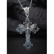Ланцюжок Fashion Jewelry з кулоном хрест метелик бражник Мертва голова в корейському готичному стилі y2k (SVS) Ланцюжок Fashion Jewelry з кулоном хрест метелик бражник Мертва голова в корейському готичному стилі y2k (SVS)
