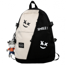 Рюкзак шкільний підлітковий ранець Smile місткий 47X18X32 см чорно-білий (SVS)