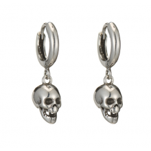 Сережки конго Fashion Jewerly у вигляді черепів 2 шт в готичному корейському стилі сріблясті (SVS)