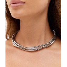 Кольє чокер потрійне багатошарове Fashion Jewerly переплетені ланцюги масивне біжутерія сріблястий колір (SVS) Кольє чокер потрійне багатошарове Fashion Jewerly переплетені ланцюги масивне біжутерія сріблястий колір (SVS)