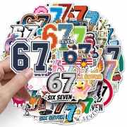 Набір наліпок 50 шт 67 SIX SEVEN (сікс севен) мем Skrilla "Doot Doot (6 7)", стікерпак на телефон ноутбук гаджети (SVS)