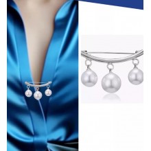 Брошка шпилька Fashion Jewelry з перлами, брошка-фіксатор для одягу, на сукні, піджак, сріблястий (SVS) Брошка шпилька Fashion Jewelry з перлами, брошка-фіксатор для одягу, на сукні, піджак, сріблястий (SVS)