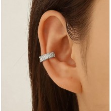 Кафф з камінчиками Fashion Jewerly сережки без проколу кліпса на вухо моносерега сріблястий колір, 1 шт (SVS) Кафф з камінчиками Fashion Jewerly сережки без проколу кліпса на вухо моносерега сріблястий колір, 1 шт (SVS)
