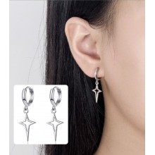 Сережки Fashion Jewelry конго зірочки висячі хрести в стилі y2k kpop сріблястий колір (SVS)