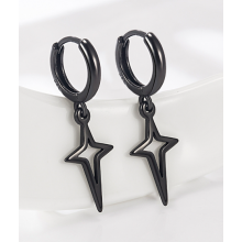 Сережки конго Fashion Jewerly зірочки висячі хрести у стилі y2k kpop чорні (SVS)