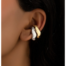 Кафи пара Fashion Jewerly сережки без проколу кліпси на вухо моносережка в стилі y2k сріблястий золотистий колір, 2 шт (SVS) Кафи пара Fashion Jewerly сережки без проколу кліпси на вухо моносережка в стилі y2k сріблястий золотистий колір, 2 шт (SVS)