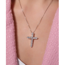Ланцюжок із хрестиком Fashion Jewerly в стилі Тіффані покриття срібло 925 хрестик на шию жіночий сріблястий (SVS) Ланцюжок із хрестиком Fashion Jewerly в стилі Тіффані покриття срібло 925 хрестик на шию жіночий сріблястий (SVS)