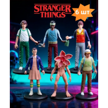 Набір ігрових фігурок 6 ШТ герої із серіалу Дивні справи Stranger Things в повний зріст, висота 11-12 см на підставках (SVS)