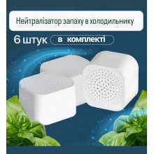 Контейнер поглинач нейтралізатор неприємного запаху в холодильнику на основі вугілля, 6 шт (SVS)