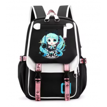 Рюкзак шкільний портфель Міку Хатсуне Miku Hatsune вокалоїд для дівчинки підлітковий, 45х30х13 см, чорний (SVS)
