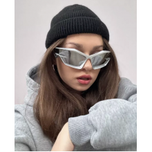 Окуляри сонцезахисні футуристичні молодіжні стиль y2k kpop сріблясті чоловічі жіночі (SVS)