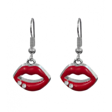 Сережки Fashion Jewelry Губки поцілунок підліткові в y2k готика сріблясті (SVS)