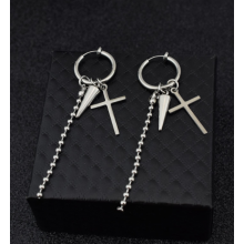 Сережки Fashion Jewelry конго хрест вантаж 2 шт у корейському стилі y2k сріблясті (SVS)