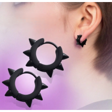 Сережки конго Fashion Jewelry сережки з шипами маленькі моносережки чорні, 2 шт (SVS)