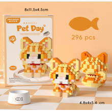 Конструктор 3D фігурка Котик "Персик" рудий кіт міні блоки Pet Day 296 деталей (SVS)