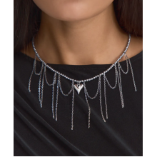 Чокер багатошаровий Fashion Jewelry біжутерія кольє з ланцюжками і серцем сріблястого кольору (SVS) Чокер багатошаровий Fashion Jewelry біжутерія кольє з ланцюжками і серцем сріблястого кольору (SVS)