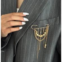 Брошка-булавка Fashion Jewerly багатофункціональна з ланцюжками Y2K брошка-фіксатор для декору одягу, джинсів, сумок, золотиста (SVS) Брошка-булавка Fashion Jewerly багатофункціональна з ланцюжками Y2K брошка-фіксатор для декору одягу, джинсів, сумок, золотиста (SVS)