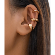 Набір кафф Fashion Jewelry 3 шт сережки без проколу золотисті (SVS)