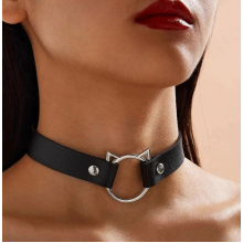 Чокер з екошкіри з вушками кота на шию Fashion Jewelry корейський стиль y2k аніме (SVS) Чокер з екошкіри з вушками кота на шию Fashion Jewelry корейський стиль y2k аніме (SVS)