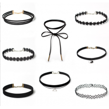 Набір чокерів на шию чокер тату чокер замшевий з кулоном 8 шт Fashion Jewelry (SVS) Набір чокерів на шию чокер тату чокер замшевий з кулоном 8 шт Fashion Jewelry (SVS)
