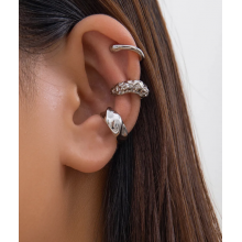 Набір кафф Fashion Jewelry 3 шт сережки без проколу сріблясті (SVS)
