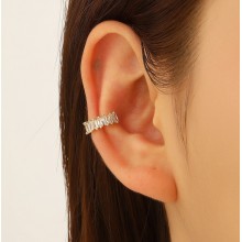 Кафф з камінчиками Fashion Jewerly сережки без проколу кліпса на вухо моносерега золотистий колір, 1 шт (SVS) Кафф з камінчиками Fashion Jewerly сережки без проколу кліпса на вухо моносерега золотистий колір, 1 шт (SVS)