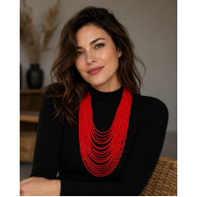 Кольє намисто з бісеру Fashion Jewelry багатошарове в етно стилі ошатне намисто біжутерія червоний колір (SVS) Кольє намисто з бісеру Fashion Jewelry багатошарове в етно стилі ошатне намисто біжутерія червоний колір (SVS)