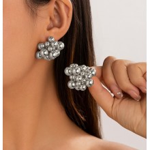 Сережки пусети Fashion Jewerly маленькі з металевими кульками з нержавіючої сталі, сріблястий колір (SVS)