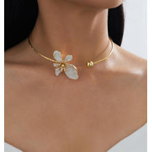 Кольє чокер Fashion Jewerly металеве з квіткою біжутерія золотистий колір (SVS) Кольє чокер Fashion Jewerly металеве з квіткою біжутерія золотистий колір (SVS)