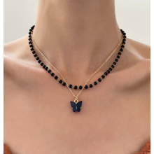 Ланцюжок Fashion Jewerly з кулоном чорний метелик у корейському стилі Y2K біжутерія золотистий (SVS) Ланцюжок Fashion Jewerly з кулоном чорний метелик у корейському стилі Y2K біжутерія золотистий (SVS)