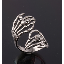 Кільце біжутерія Fashion Jewerly руки скелета в стилі y2k готика регульоване, сріблясте (SVS) Кільце біжутерія Fashion Jewerly руки скелета в стилі y2k готика регульоване, сріблясте (SVS)