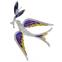 Брошка Ластівка патріотична з камінцями біжутерія Fashion Jewerly (SVS) Брошка Ластівка патріотична з камінцями біжутерія Fashion Jewerly (SVS)