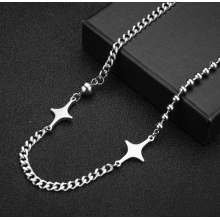 Ланцюжок Fashion Jewerly із зірками у корейському стилі y2k kpop для жінок для чоловіків сріблястий (SVS) Ланцюжок Fashion Jewerly із зірками у корейському стилі y2k kpop для жінок для чоловіків сріблястий (SVS)