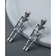 Сережки у вигляді скелетів 2 шт готичні хеловін біжутерія Fashion Jewerly сріблясті (SVS)