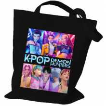 Сумка шопер тканинний Кпоп Мисливиці на демонів KPop Demon Hunters принт k-pop 40x5x34, чорний (SVS) Сумка шопер тканинний Кпоп Мисливиці на демонів KPop Demon Hunters принт k-pop 40x5x34, чорний (SVS)