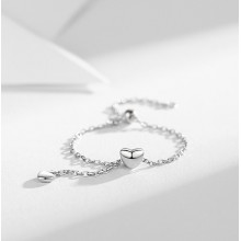 Кільце з ланцюжком та серцем біжутерія Fashion Jewelry, регульоване, сріблясте (SVS) Кільце з ланцюжком та серцем біжутерія Fashion Jewelry, регульоване, сріблясте (SVS)