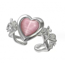 Кільце серце в шипах біжутерія Fashion Jewerly регульоване, сріблясте (SVS) Кільце серце в шипах біжутерія Fashion Jewerly регульоване, сріблясте (SVS)