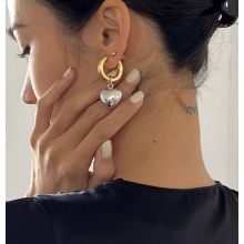 Сережки конго Fashiоn Jewerly серце трансформери 2в1 біжутерія сріблястий золотистий (SVS)