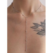 Ланцюжок краватка Fashion Jewerly кольє з кульками подовжене сріблястий колір покрите сріблом 925 (SVS) Ланцюжок краватка Fashion Jewerly кольє з кульками подовжене сріблястий колір покрите сріблом 925 (SVS)